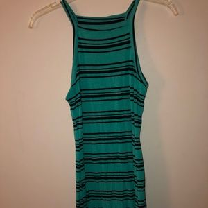 bodycon teal &a black stripped dress